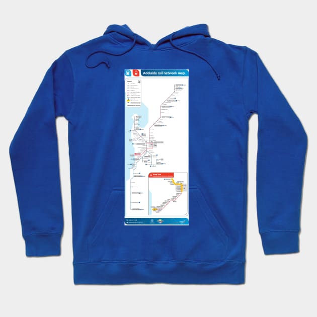 Adelaide - Australia - Rail Map - HD Hoodie by Superfunky